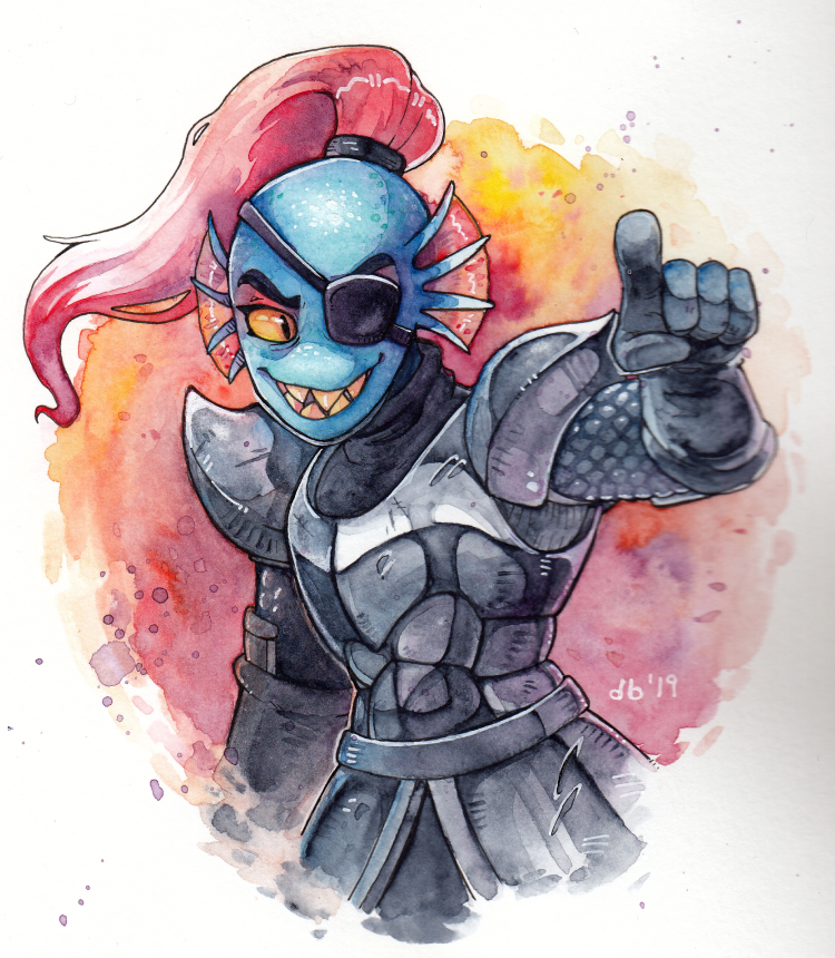 Undyne Watercolour Practice