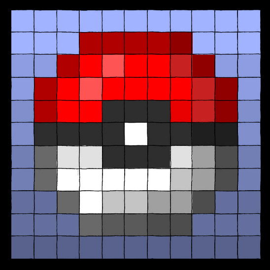 8-Bit Pokeball  Pixel art pokemon, Pixel art, Pixel art pattern