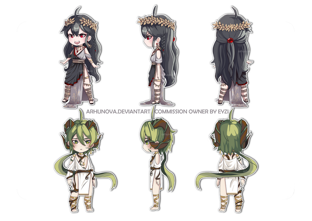 Chibi reference sheet owned by Eyzi by arhunova on DeviantArt