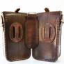 Steampunk leather twin pouch 2