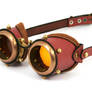Steampunk goggles - rusty brown leather