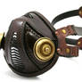Steampunk Leather Mask brown brass filters
