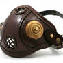 Steampunk mask brown with brass smoking vent 1