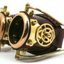 Steampunk goggles polished brass brown leather