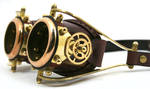 Steampunk goggles polished brass brown leather by AmbassadorMann