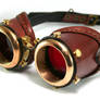 Steampunk goggles - saddle brown leather