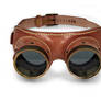 Aviator goggles - tan leather tarnished brass 2