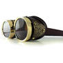 Goggles with engraved brass plating