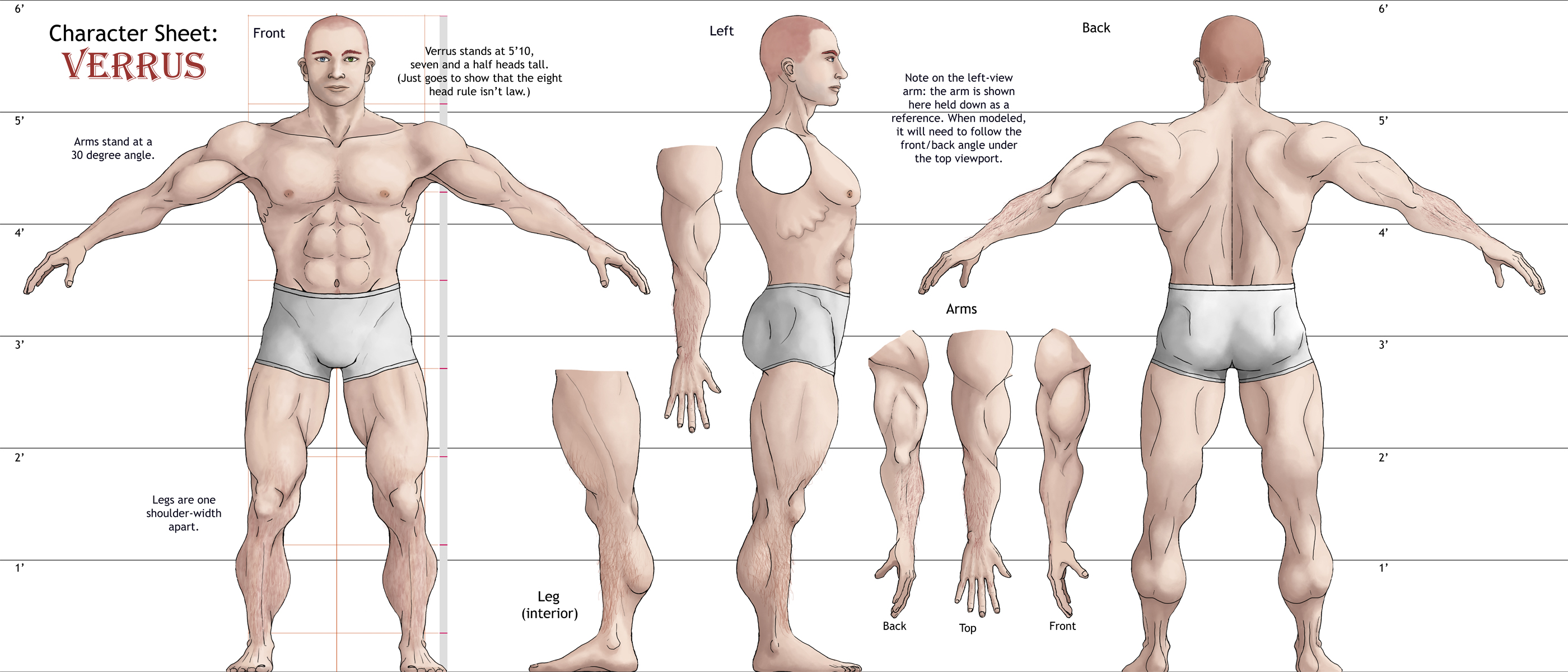 Verrus, 3d Reference Sheet