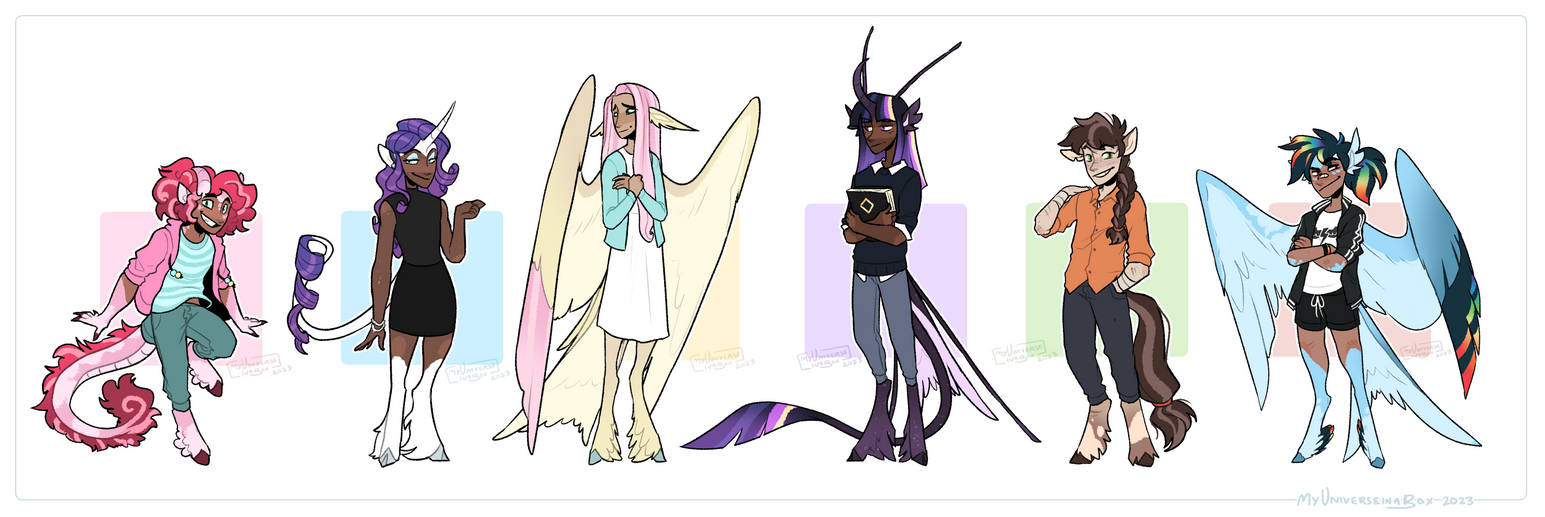 MLP REDESIGNS.... but with a twist by MyUniverseinaBox on DeviantArt