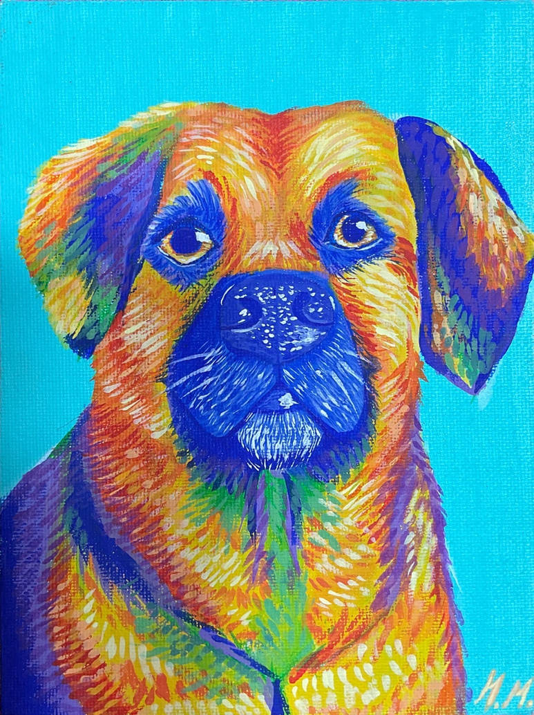 Acrylic dog portrait by ocelotepintura on DeviantArt