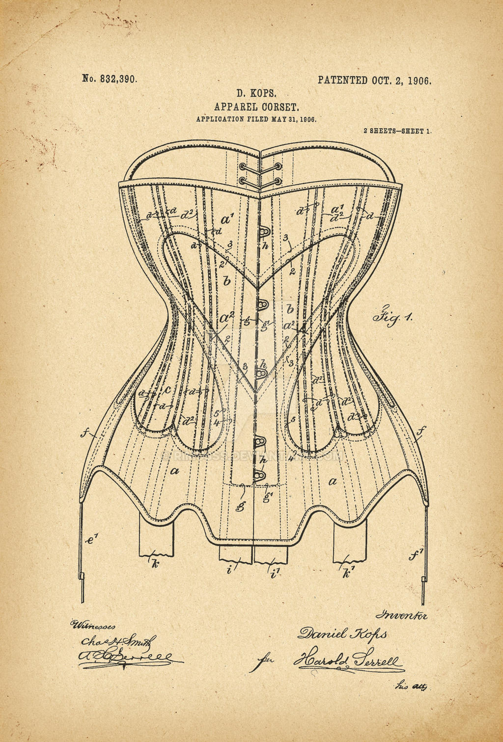 1906 Patent Corset history fashion invention by Rimusss on DeviantArt