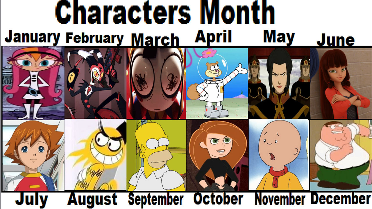 Abc Month Characters. Deviantart Cartoon Characters Birth Month (Part 1) by SeraphCutie on DeviantArt