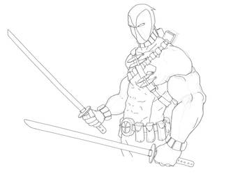 Deadpool line art