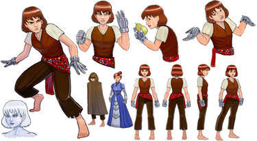 The Girl with Silver Hands Character Design Sheet