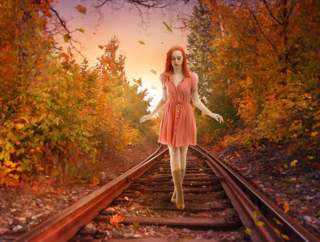 Girl on Railway Track by Rshant