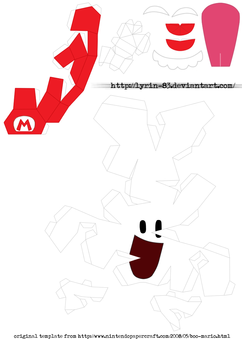 Boo Mario papercraft template