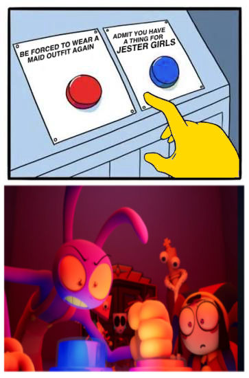 Jax X Pomni Meme Cowards Choice By 13ComicFan On DeviantArt jax-x-pomni-meme-cowards-choice-by-13comicfan-on-deviantart