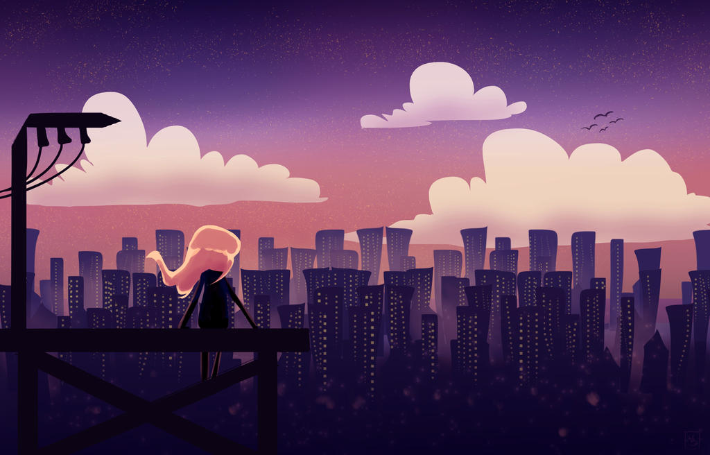 Daily spitpaint | Watching over the city