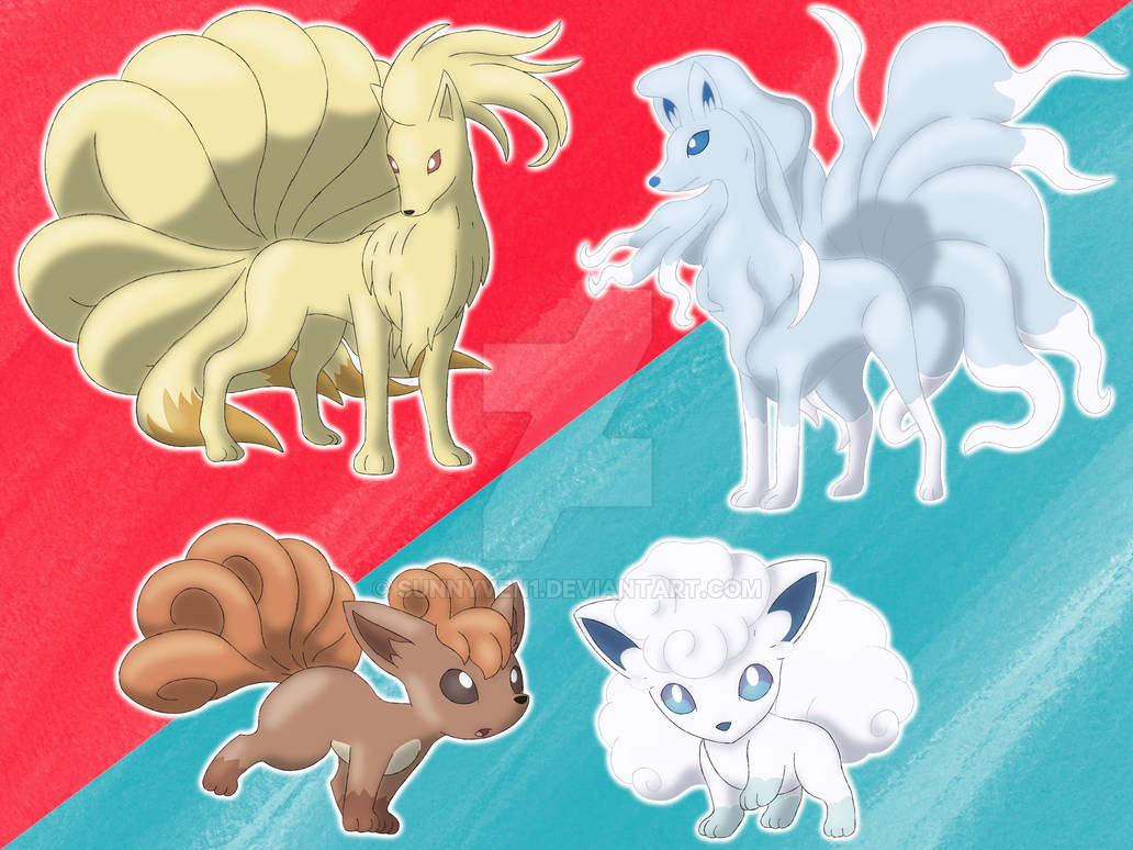 Sketch Art Pokedex #37-38 Vulpix Family by Sunnyven1 on DeviantArt