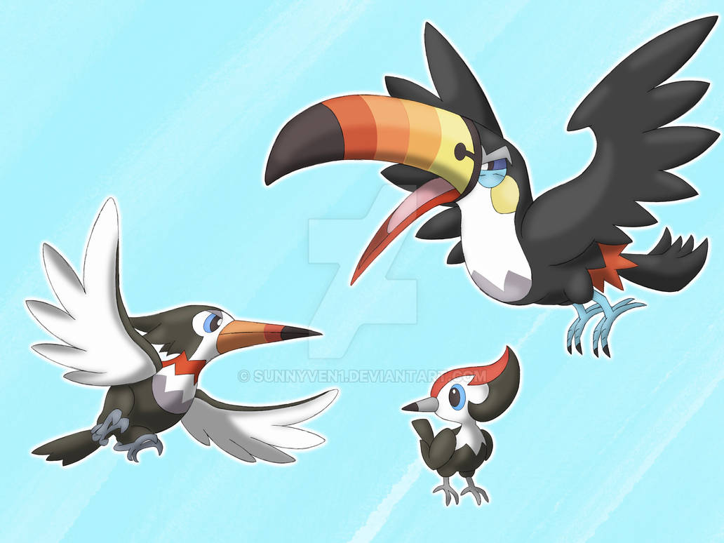 Pikipek Sketch Art Pokedex #731-733 Pikipek Family by Sunnyven1 on DeviantArt
