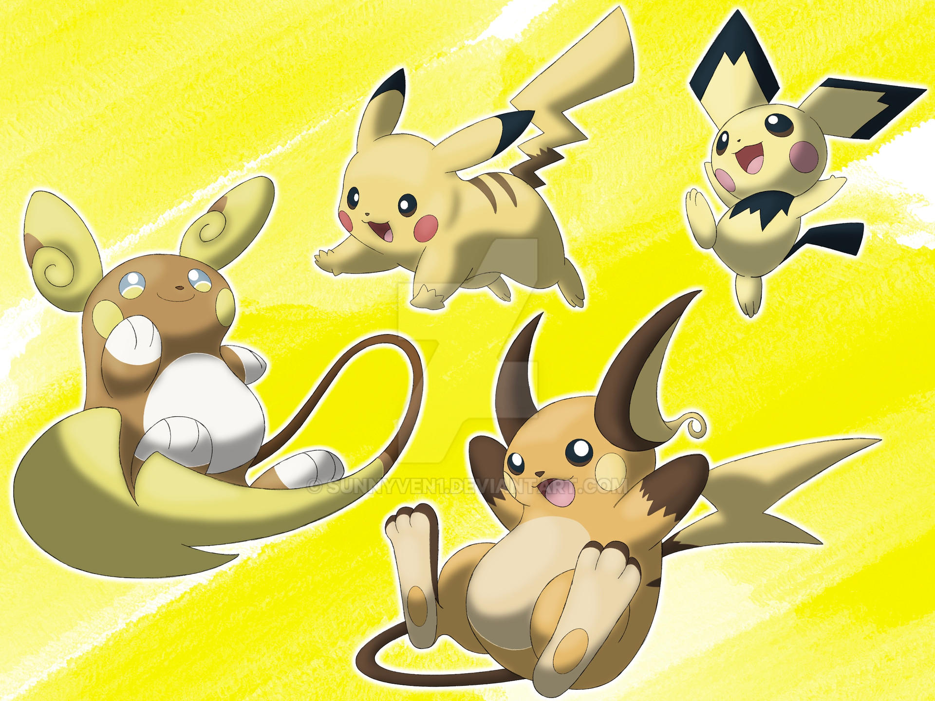 Pichachu Member Sketch Art Pokedex #25-26 and 172 Pichu Family by Sunnyven1 on DeviantArt