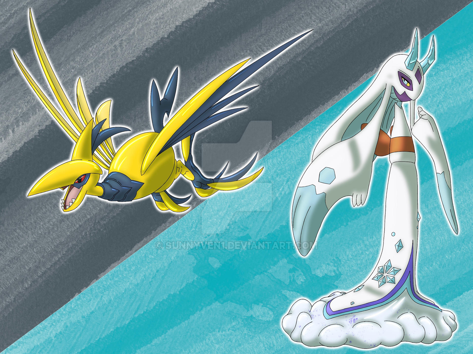 Sketch Art Pokedex Megas Skarmory and Froslass