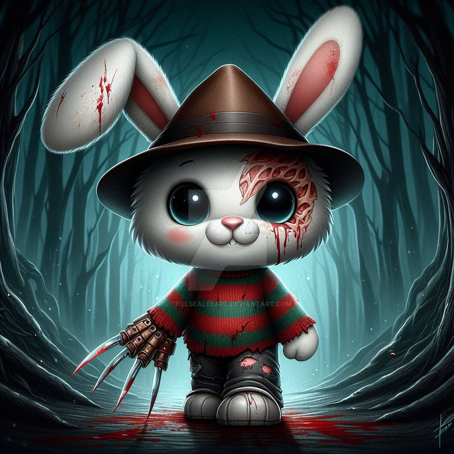 horror rabbit scary digital art by ChelseaLeeART on DeviantArt