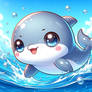 chibified digital art dolphin cute animal