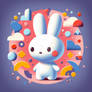 colorful modern miffy digital art bunny