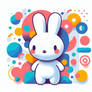 colorful modern miffy digital art bunny