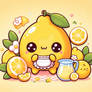 lemon with apron cute drink lemonade