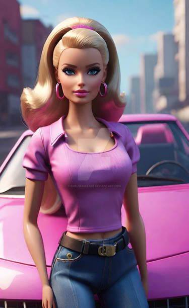 barbie gta grand theft auto model digital art