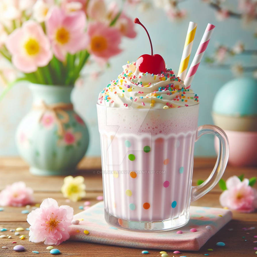 Spring Shake sweet milkshake spring food nature setup by ChelseaLeeART on DeviantArt