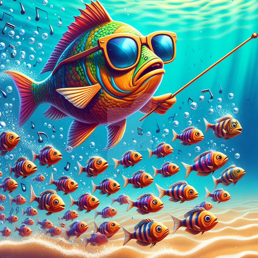 fish with stick leader digital art animal by ChelseaLeeART on DeviantArt