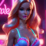 barbie in lingerie neon babe model 3D HD