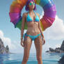 bikini lady digital art babe 3D model HD
