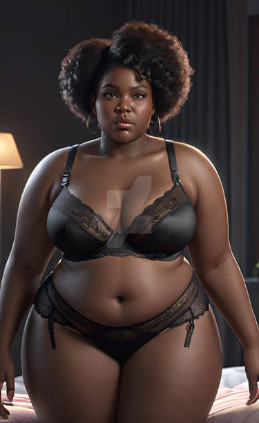 black girl in lingerie chunky HD 3D babe model