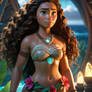 disney princess moana with bikini digital art