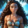 disney princess moana with bikini digital art