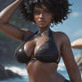 ebony woman in bikini lady model 3D HD