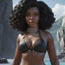 ebony babe in bikini digital art 3D HD