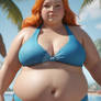 fat chick in bikini digital art HD 3D babes model