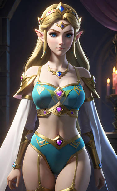 princess zelda lingerie babe model 3D HD