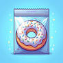 donut in packaging clear digital art food