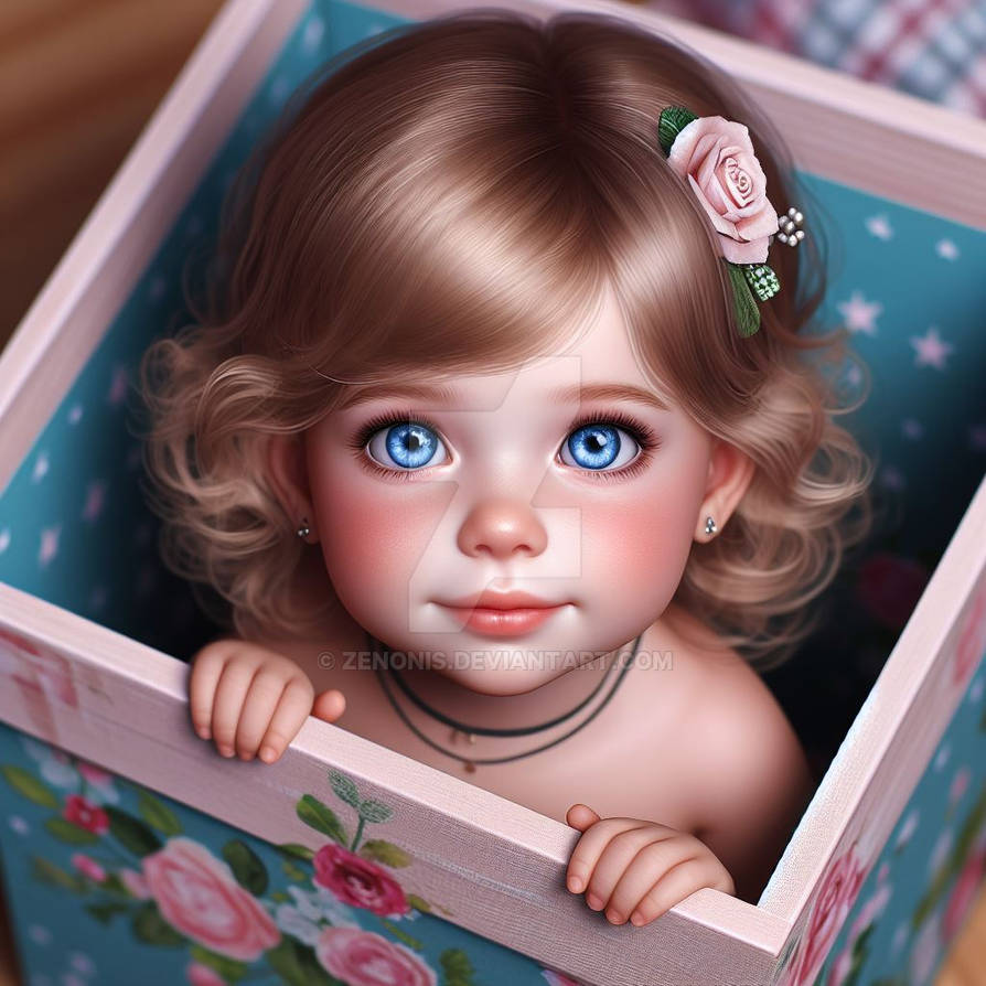 toddler in a box sweet child digital art by zenonis on DeviantArt