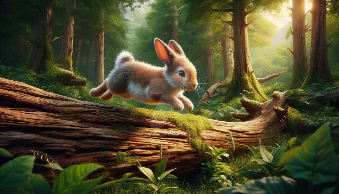 Sendero Rabbit rabbit jumps through forest greens animal rodent by zenonis on DeviantArt
