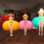 Peach Daisy And Rosalina Butt Floaties (re-upload)