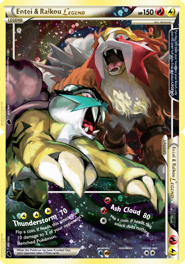 Raikou & Suicune LEGEND  Rare pokemon cards, Pokemon cards for