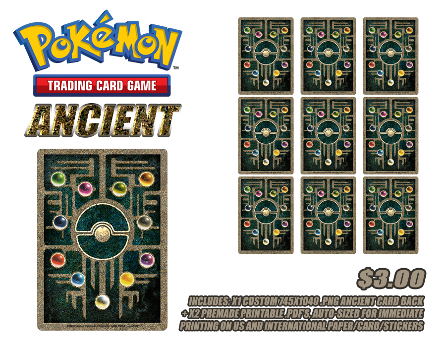 printable back pokemon card Here's Part 2 of how to tell if the Pokmon in your hand is fake Fake cards are getting harder to spot but there are always small details that give Common Card Type Ancient - Card Back by